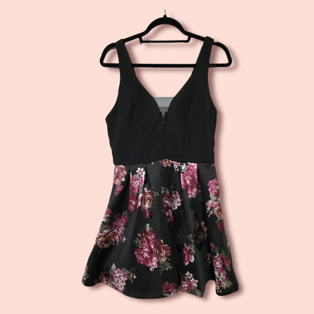 Crystal Doll Black and floral dress
